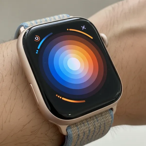 Close-up of Apple Watch SE 3 display showing thinner bezels and refined design.