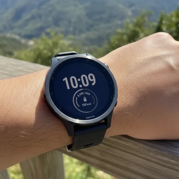 Garmin Vivoactive 6 on wrist, showcasing its sleek design and versatile features for active lifestyles.