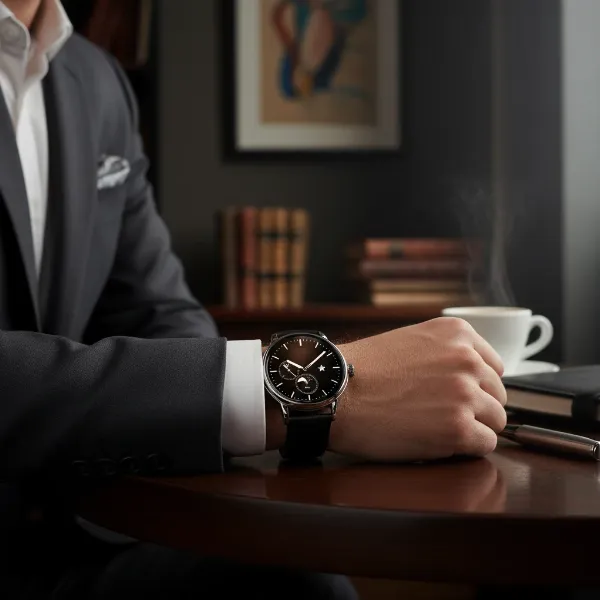 Montblanc Summit 3 on a wrist, worn in a sophisticated, business casual setting.