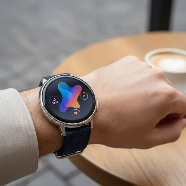 Google Pixel Watch 4 LTE with elegant domed display and various watch bands on a wrist