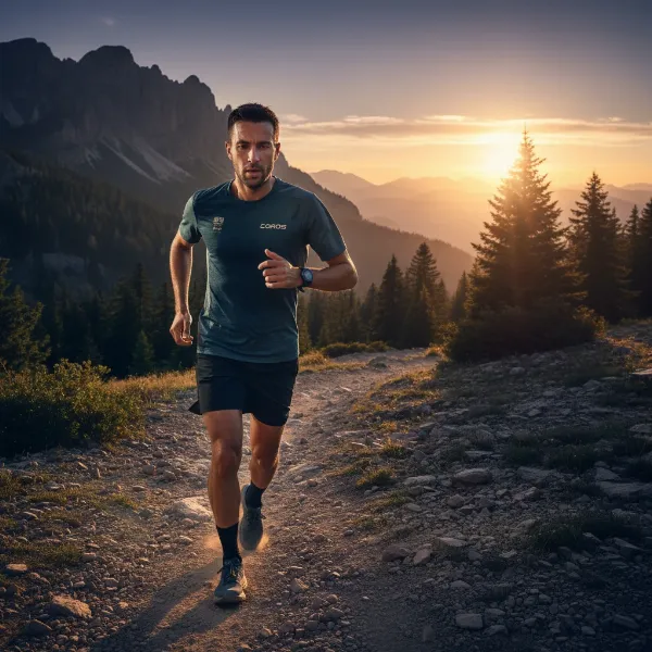 Runner completing an ultramarathon with Coros Pace 4, symbolizing exceptional battery life.