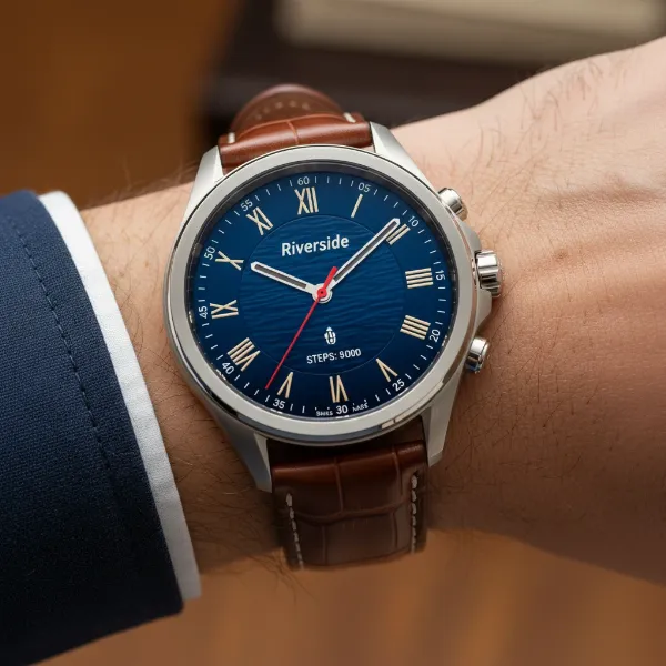 Tag Heuer Connected smartwatch displaying a vibrant, classic watch face with elegant hands.
